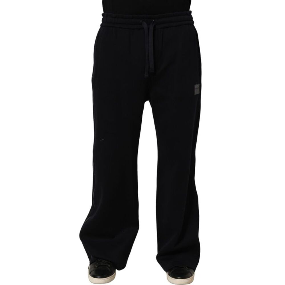 Dolce & Gabbana Dark Blue Relaxed Wide Leg Men Jogger Men's Pants